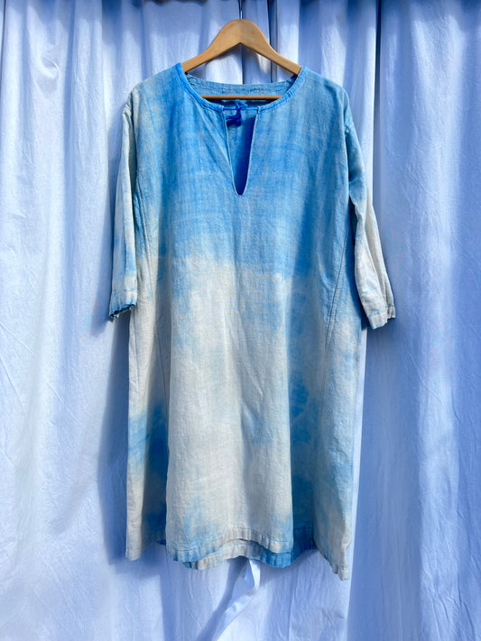 Edwardian Indigo Dyed Vintage Dress / Smock / Tunic