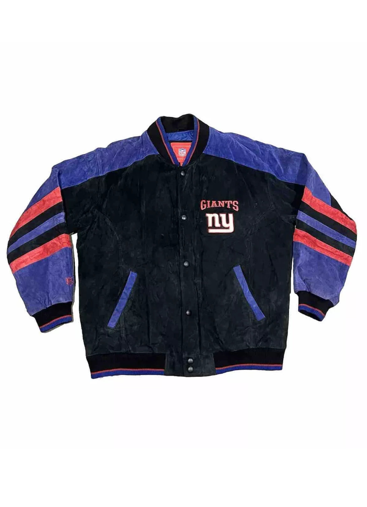 Vintage New York Giants Suede Varsity Bomber Jacket