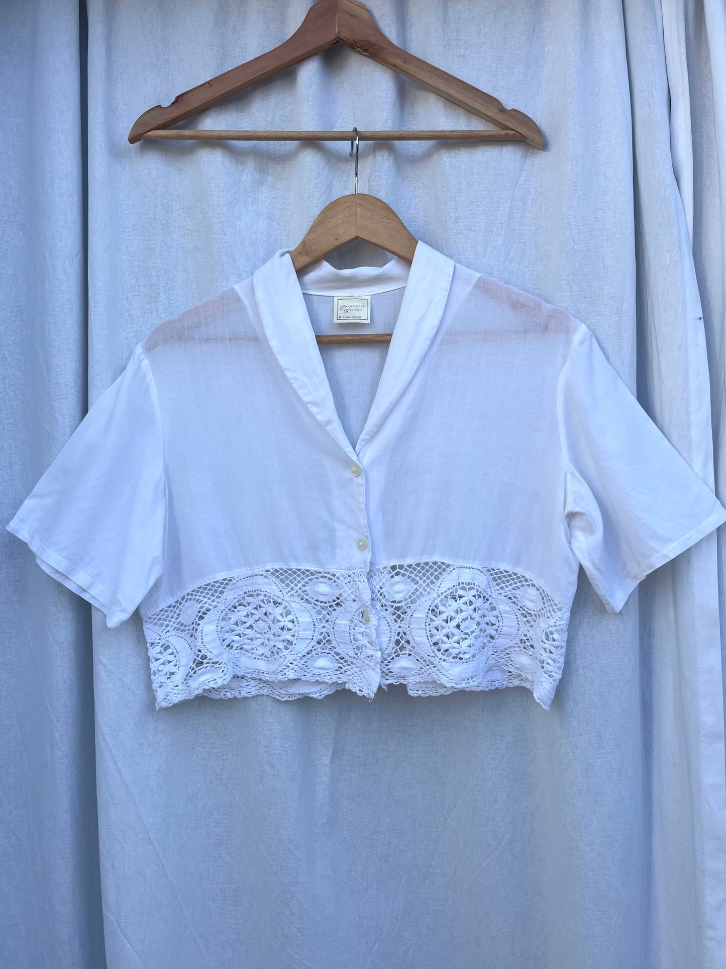 90’s Charlotte Halton Lace Crop Shirt