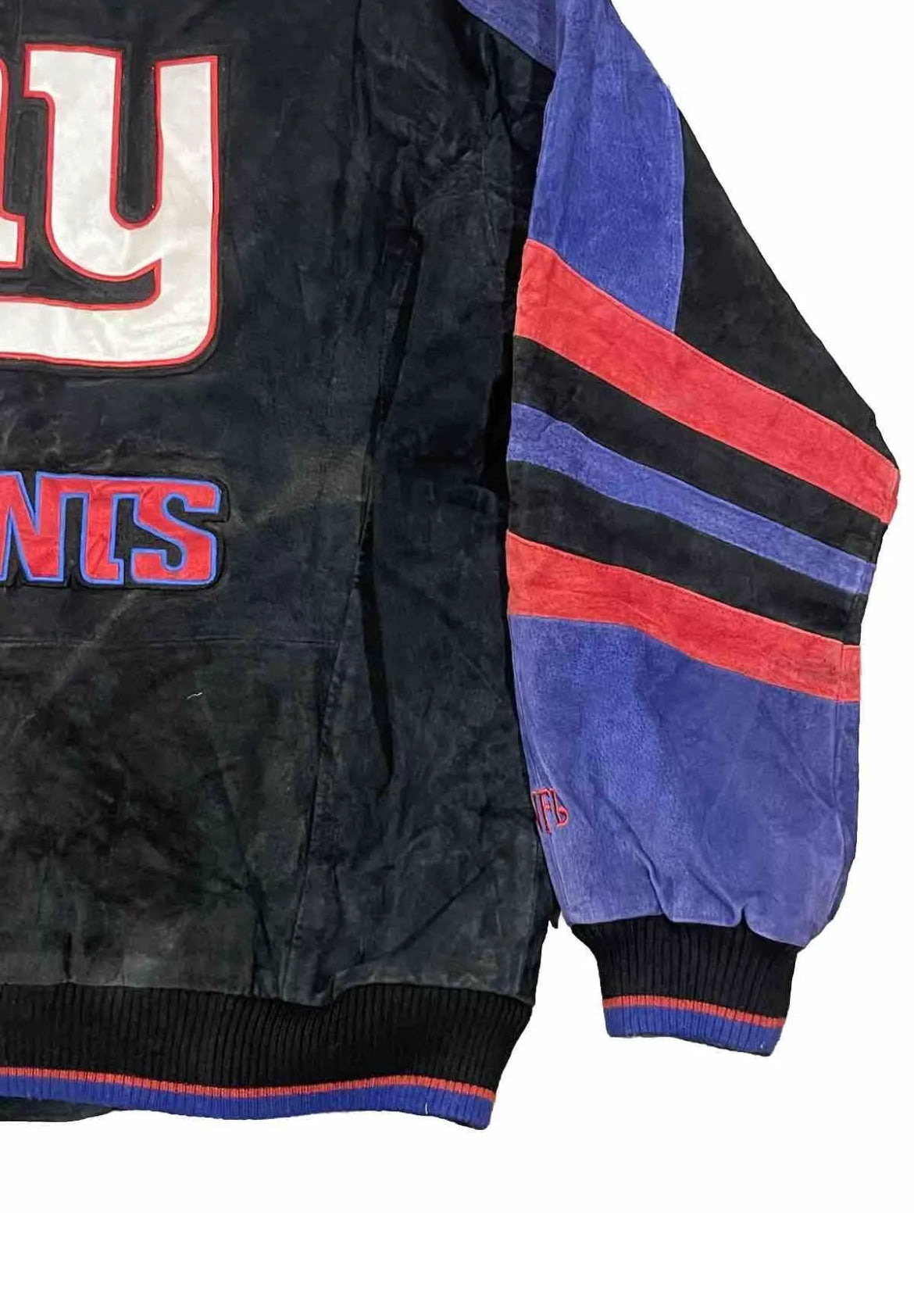 Vintage New York Giants Suede Varsity Bomber Jacket