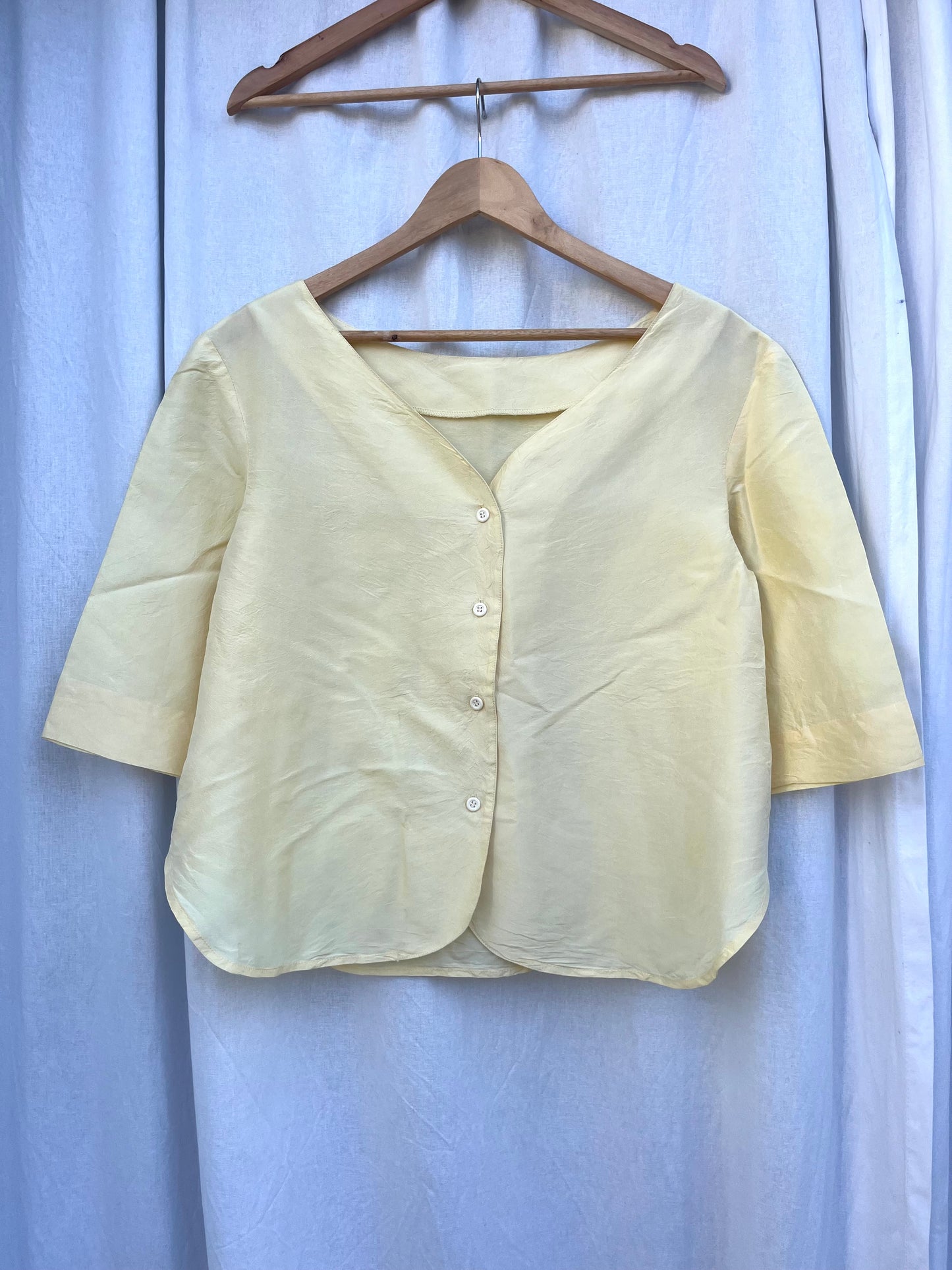 Beautiful Handmade Butter Yellow Shirt