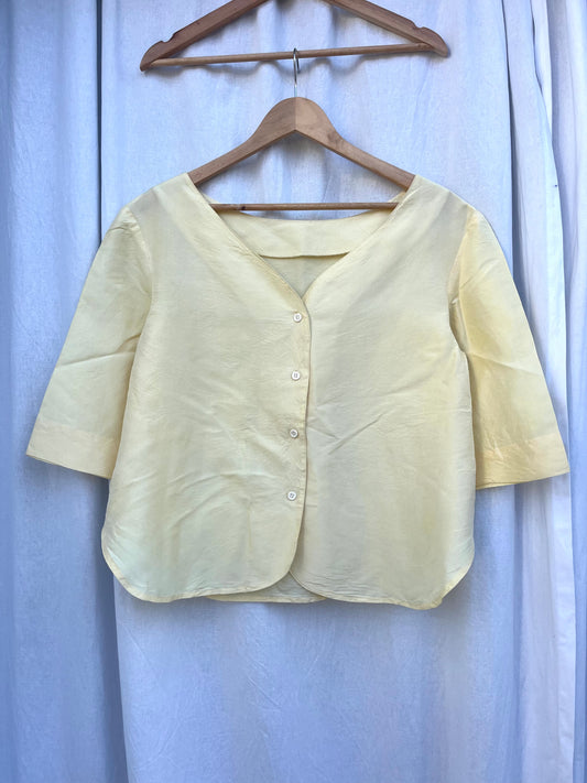 Beautiful Handmade Butter Yellow Shirt