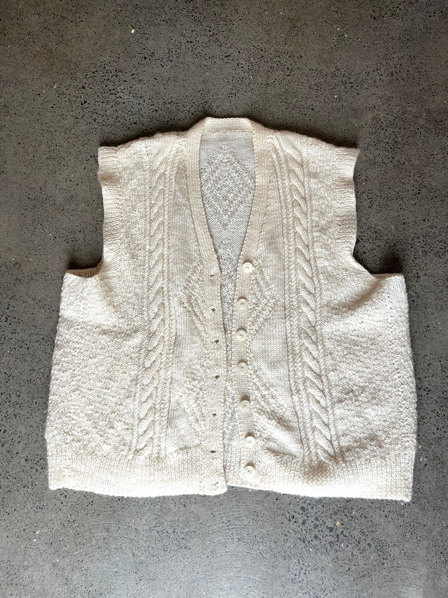 Vintage Hand-Knit Wool Vest