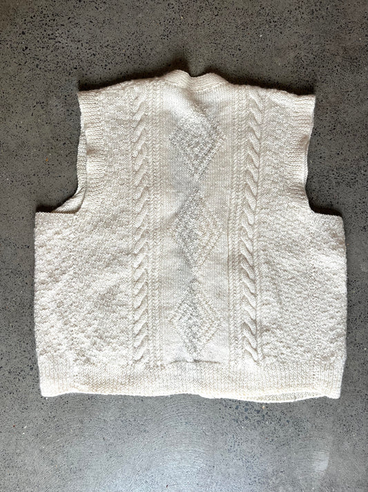 Vintage Hand-Knit Wool Vest